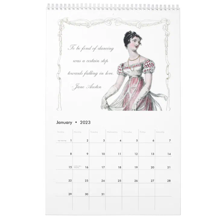 Jane Austen Love Marriage Quotations Calendar 2013 Zazzle