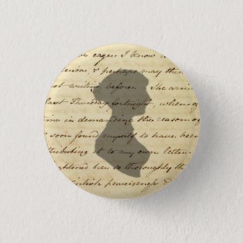 Jane Austen Manuscript Button by AustenVariations at Zazzle