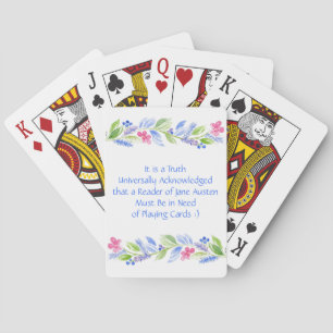 Jane Austen Motto Floral Classic Playing Cards