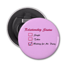 Jane Austen Mr. Darcy Button Bottle Opener