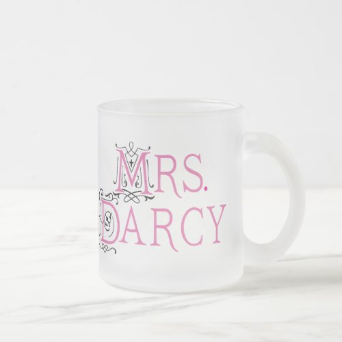 Jane Austen Mrs Darcy Gift Frosted Glass Coffee Mug