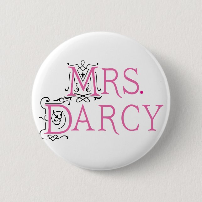 Jane Austen Mrs Darcy Gift Pinback Button (Front)