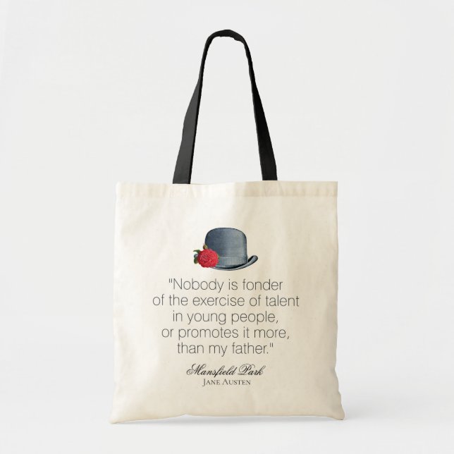 Jane Austen - My Father - Vintage Hat Tote Bag (Front)
