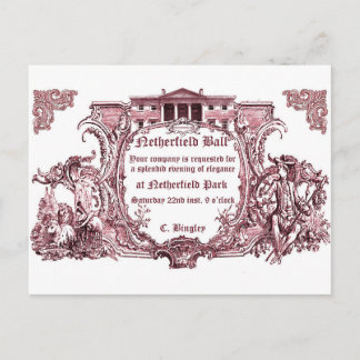Jane Austen:Netherfield Ball Invite Cards