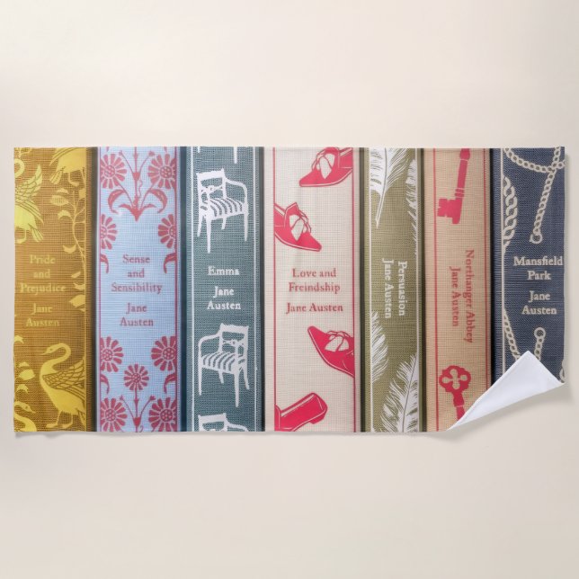Jane Austen Novels Beach Towel (Front)