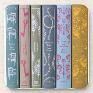 Jane Austen novels Beverage Coaster