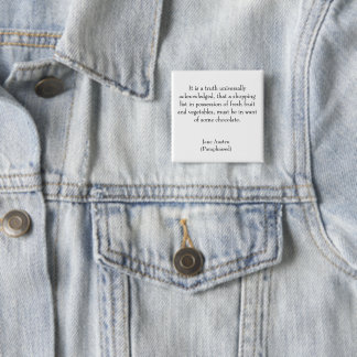 Jane Austen Paraphrased Shopping Bag Button