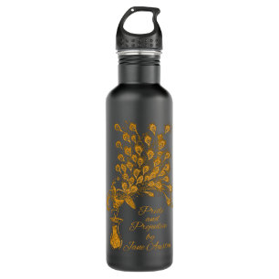 Jane Austen Peacock Pride & Prejudice Book Club Fa Stainless Steel Water Bottle