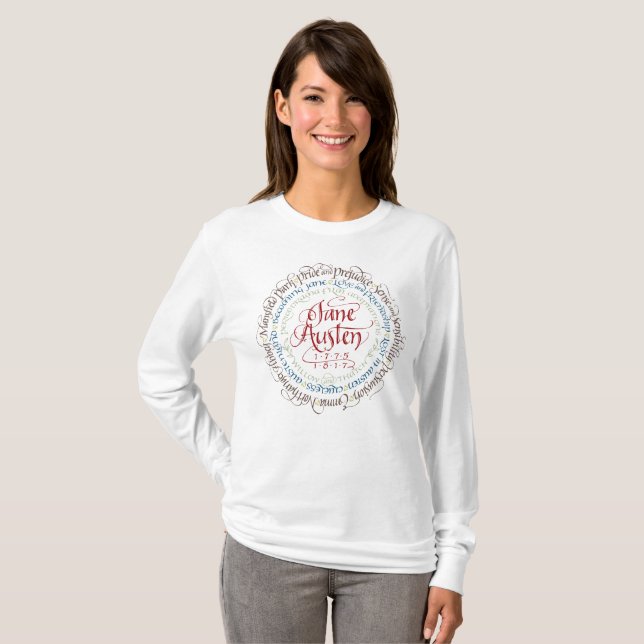 Jane Austen Period Drama Long Sleeve T-shirt White (Front Full)