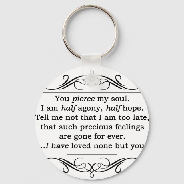 Jane Austen Persuasion Quote Keychain (Front)