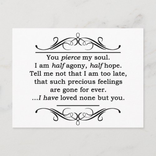 Jane Austen Persuasion Quote Postcard