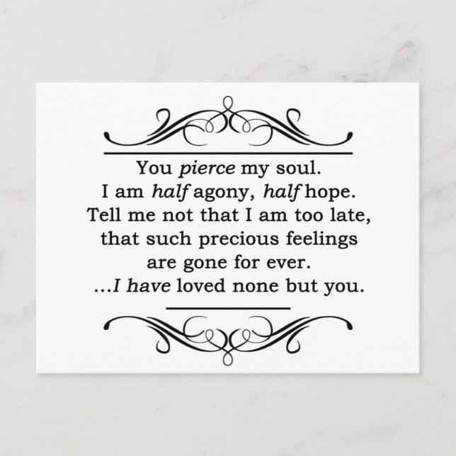 Jane Austen Persuasion Quote Postcard (Front)