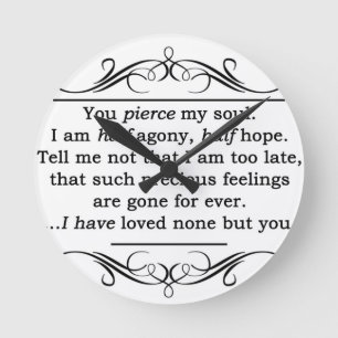 Jane Austen Persuasion Quote Round Clock