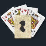 Jane Austen Playing Cards<br><div class="desc">Standard deck of cards with a letter by Jane Austen and her silhouette overlayed.</div>