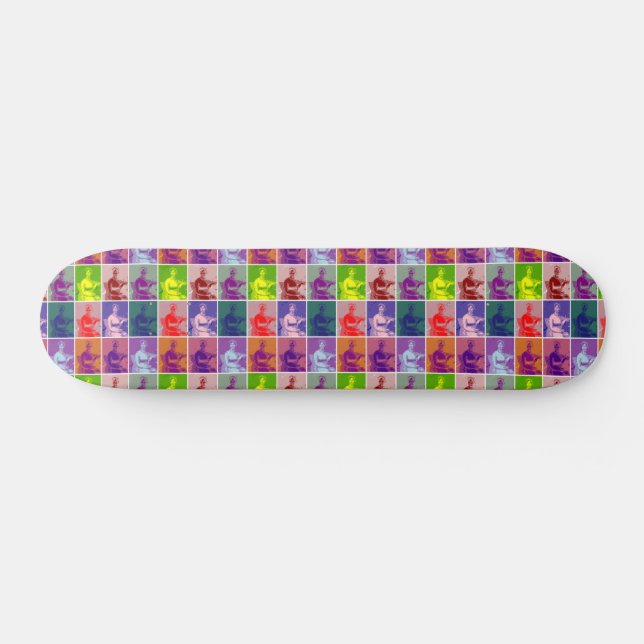 Jane Austen pop art colorful  Skateboard (Horz)