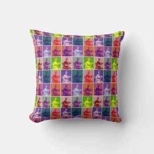Jane Austen pop art colorful Throw Pillow