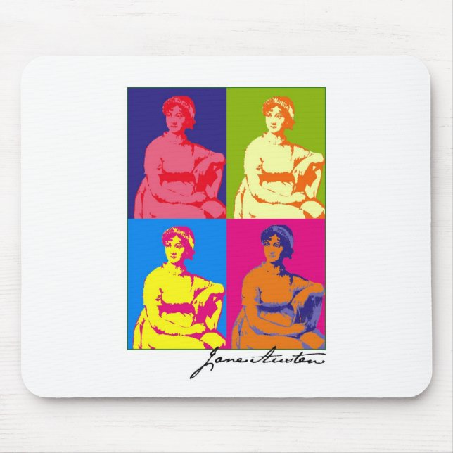Jane Austen Pop Art Mouse Pad (Front)