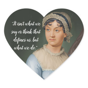 Jane Austen portrait and quote Heart Sticker
