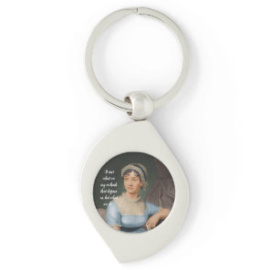 Jane Austen portrait and quote Keychain