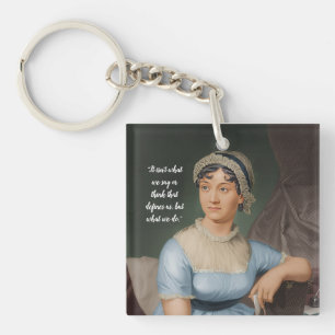 Jane Austen portrait and quote Keychain