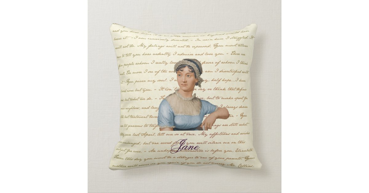 Jane Austen Portrait And Quote Pillow P P S S Zazzle Com
