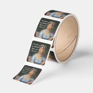 Jane Austen portrait and quote Square Sticker