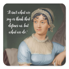 Jane Austen portrait and quote Square Sticker