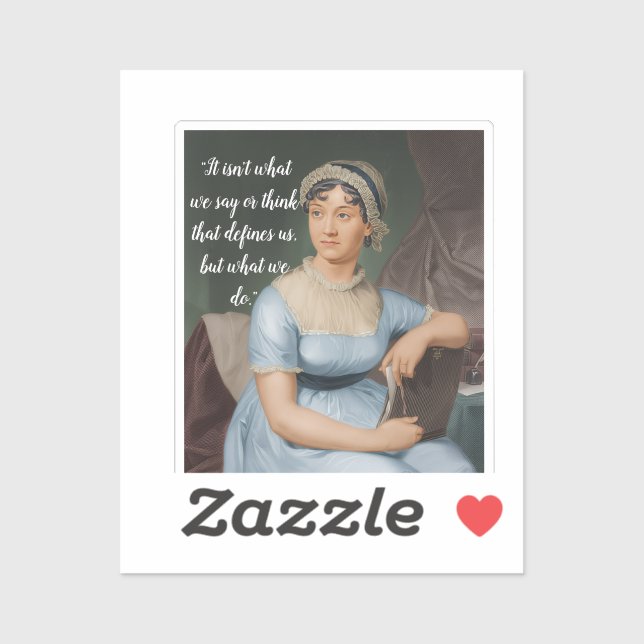 Jane Austen portrait and quote Sticker (Sheet)