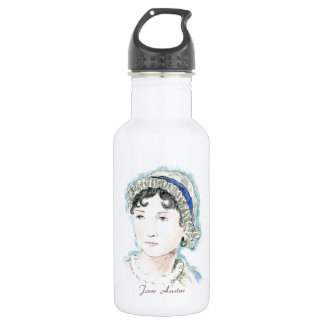 Jane Austen Portrait by Alice Flynn Water Bottle
