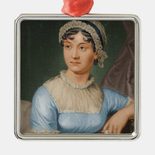 Jane Austen Portrait Christmas Holiday Metal Ornament