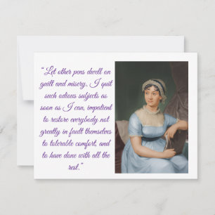 Jane Austen portrait plus quote (purpleFolded Card