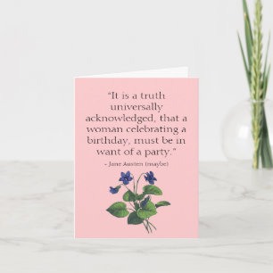 Jane Austen Pride and Prejudice Birthday Card