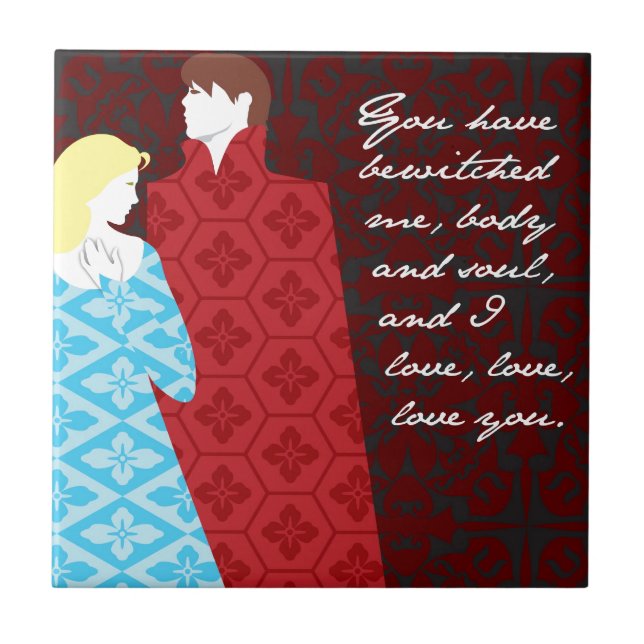 Jane Austen Pride and Prejudice gift "Elizabeth" Tile (Front)