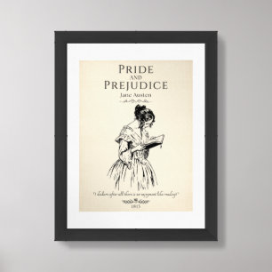 Jane Austen Pride and Prejudice Literature Quote Framed Art
