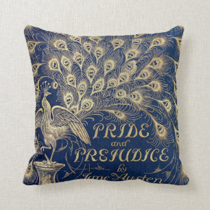 Jane Austen Pride and Prejudice Peacock 1894 Throw Pillow