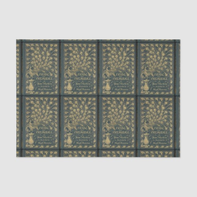 Jane Austen Pride and Prejudice Peacock Book Cover Tissue Paper (Front)