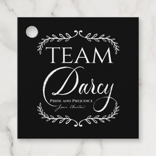 Jane Austen Pride and Prejudice Team Darcy Button  Favor Tags