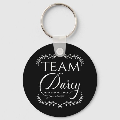 Jane Austen Pride and Prejudice Team Darcy Button Keychain
