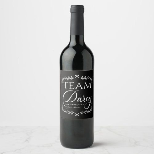 Jane Austen Pride and Prejudice Team Darcy Button  Wine Label