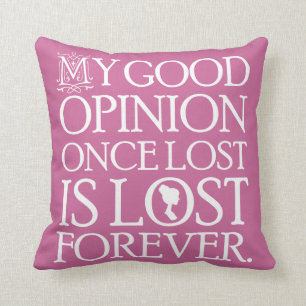 Jane Austen Pride and Prejudice Throw Pillow