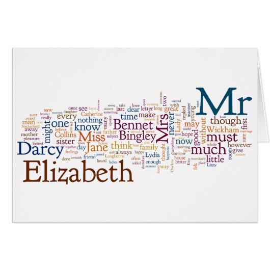 Jane Austen - Pride and Prejudice - Words Cards (Front Horizontal)