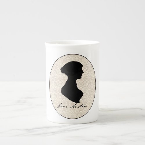 Jane Austen profile silhouette Bone China Mug