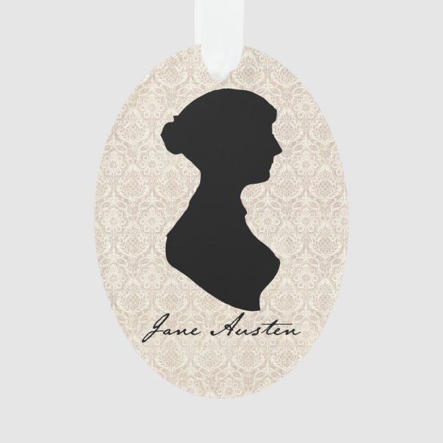 Jane Austen profile silhouette Ornament (Front)