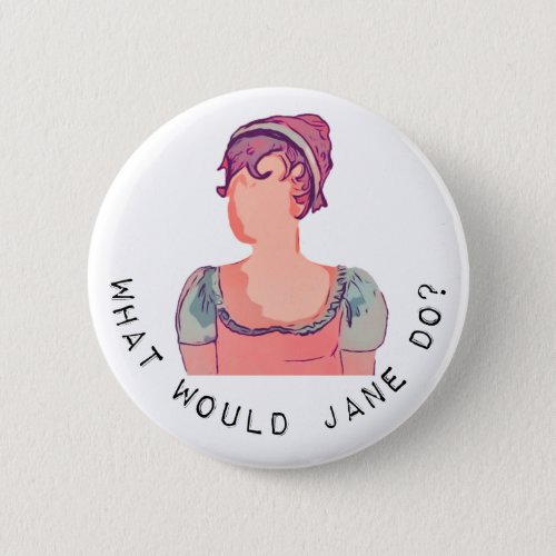 Jane Austen Question Button Badge