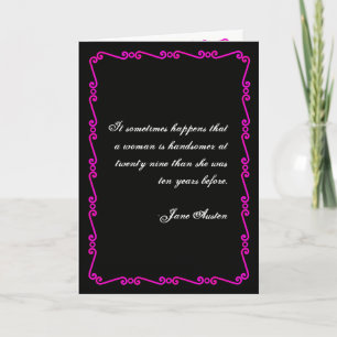 Jane Austen Quote Birthday Card CUSTOMIZED