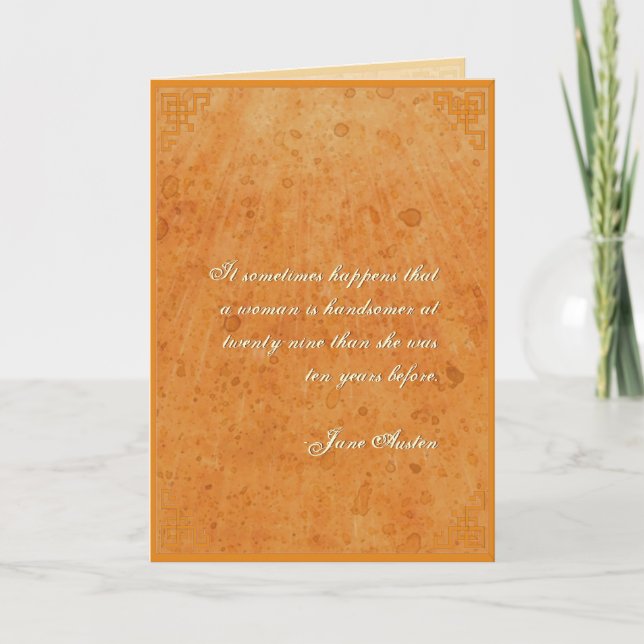 Jane Austen Quote Birthday Card CUSTOMIZED (Front)