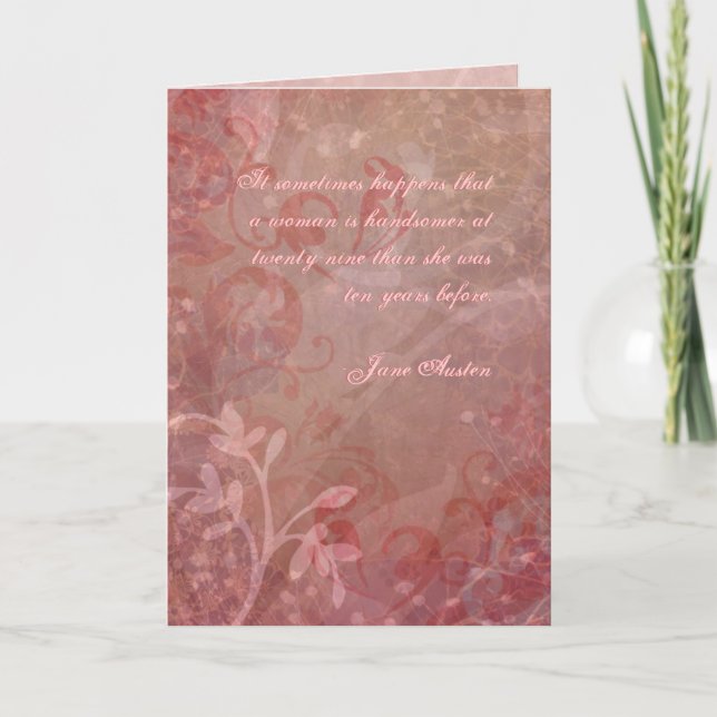 Jane Austen Quote Birthday Card CUSTOMIZED (Front)