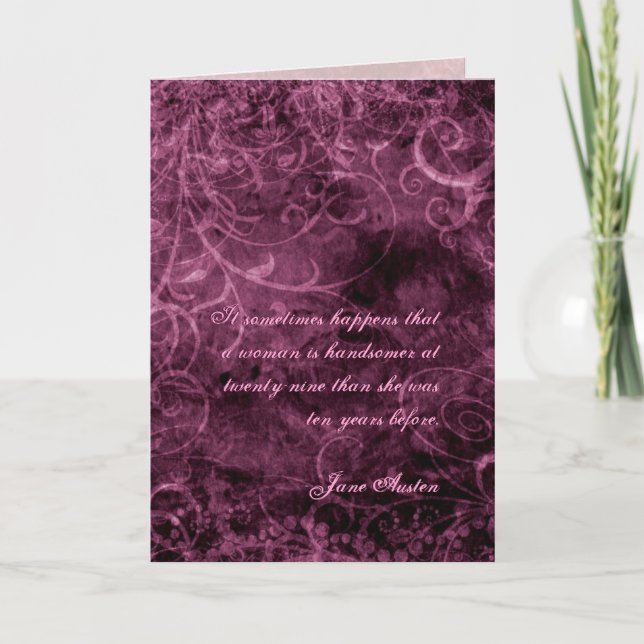 Jane Austen Quote Birthday Card CUSTOMIZED (Front)