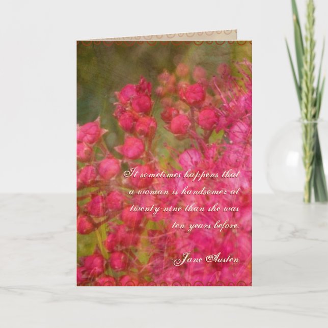 Jane Austen Quote Birthday Card CUSTOMIZED (Front)