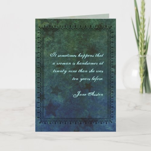 Jane Austen Quote Birthday Card CUSTOMIZED